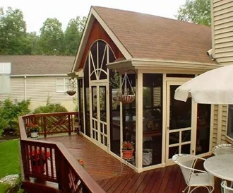 Custom porch with gable roof