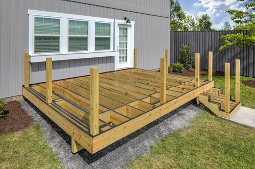 Properly Squared Deck Complete With Stairs