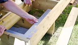 Deck Frame Squaring With Carpenters Tools