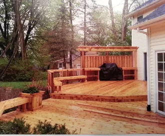 Cedar deck with Privacy wall