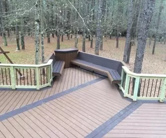 Free Standing Composit Deck In The Woods
