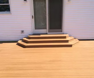 Ground Level Deck with Steps.