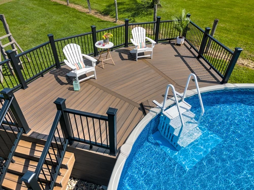 Building An Above Ground Pool Deck, Backyard Deck Ideas With Above Ground Pool