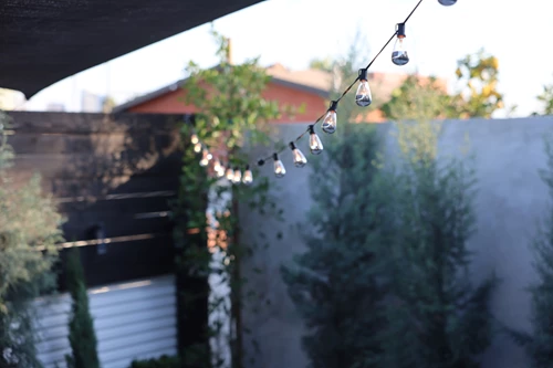 Outdoor Deck String Lights Evening Ambiance