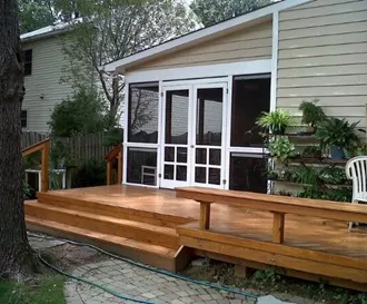 One slope roofed screen porch