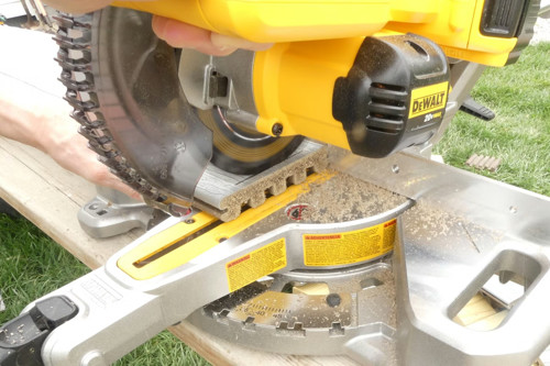 Image Of A Chop Saw Cutting Decking