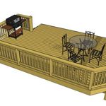 Low Elevation 20 x 14 Deck Plan with Clipped Corners | Decks.com by Trex