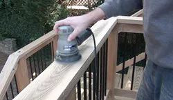 sanding a deck