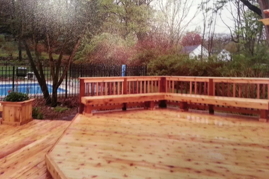 Cedar deck with Privacy wall