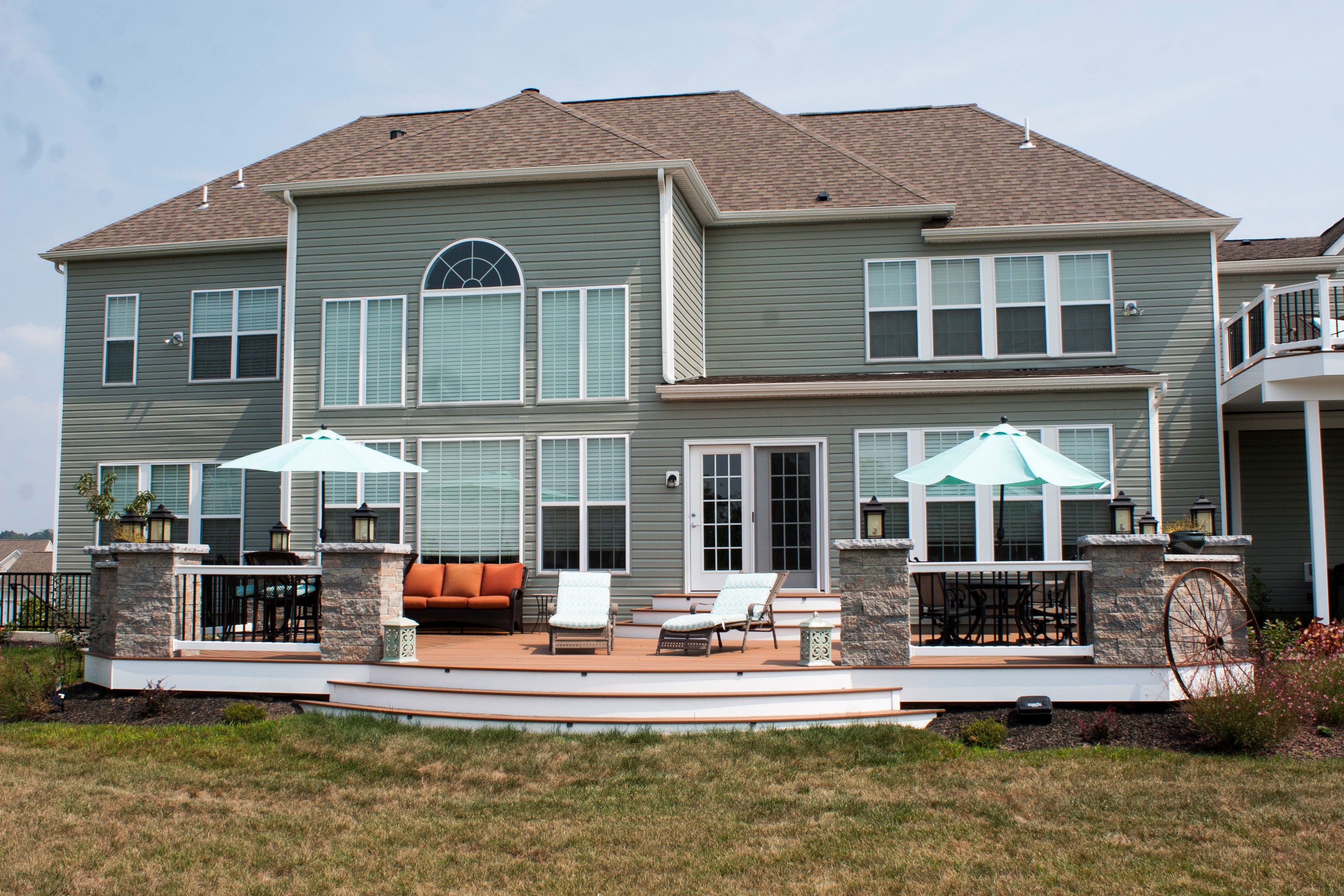 Deck with Stone Columns - Picture 3535 | Decks.com