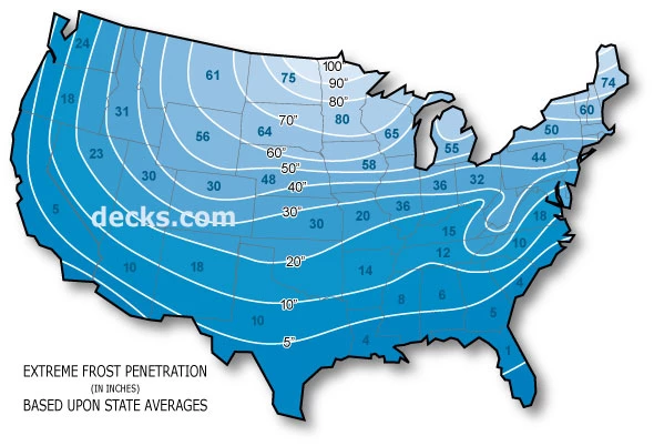 Us Frost Depth Map