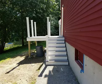 8x8 Composite Deck, Double Stairway