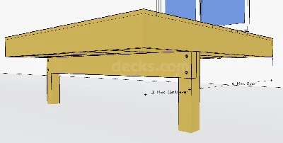 Example of a cantilever deck