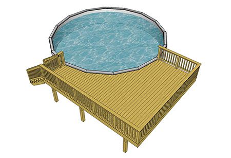 Above Ground Pool Deck Plan Quarter, Above Ground Pool Deck Designs Free