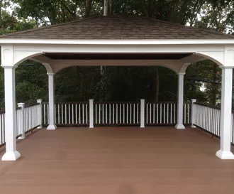 Multi-Level Deck with Pergola and Stair Accent Lighting
