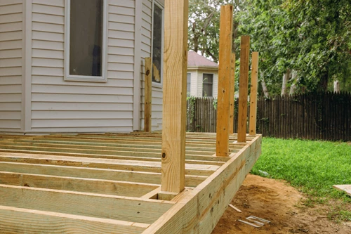 A deck under construction
