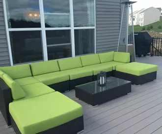 Deck with glass railing
