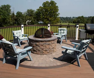 Deck with Fire Pit & Pergola