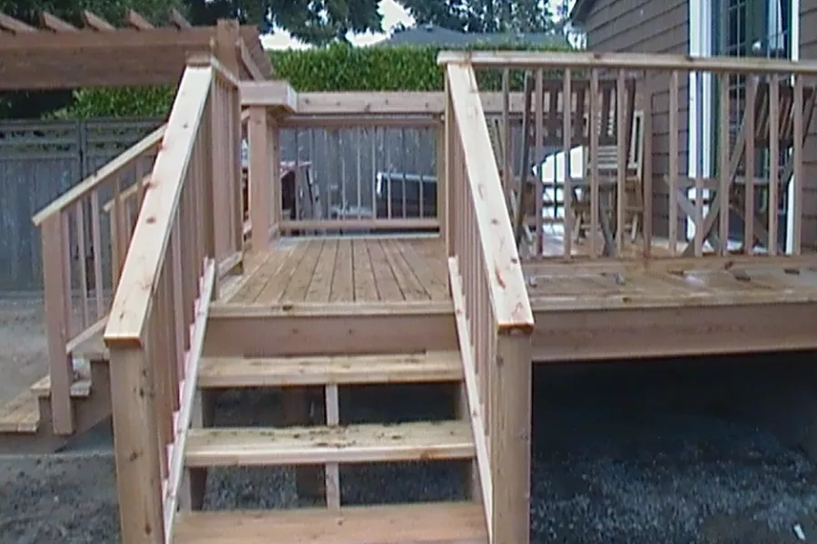 Two level cedar deck