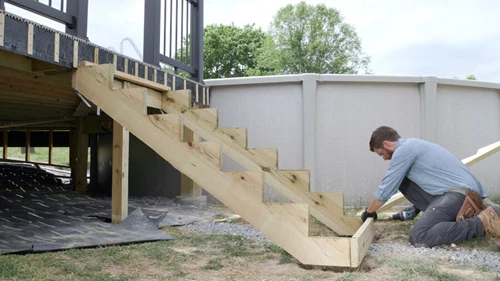 Install West Virginia Pool Deck Stairs Stringer