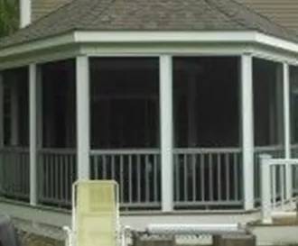 Octagon shaped screened porch