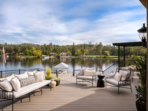 Lake Side Deck With Boat House