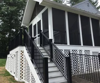 Porch with custom black rails