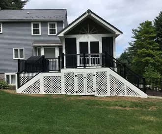 Porch with custom black rails
