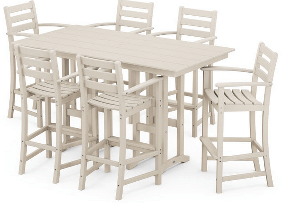 Monterey Bay 7-Piece Farmhouse Arm Chair Bar Set