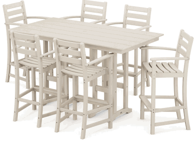 Monterey Bay 7-Piece Farmhouse Arm Chair Bar Set