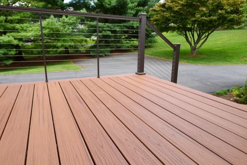 Brown metal railing