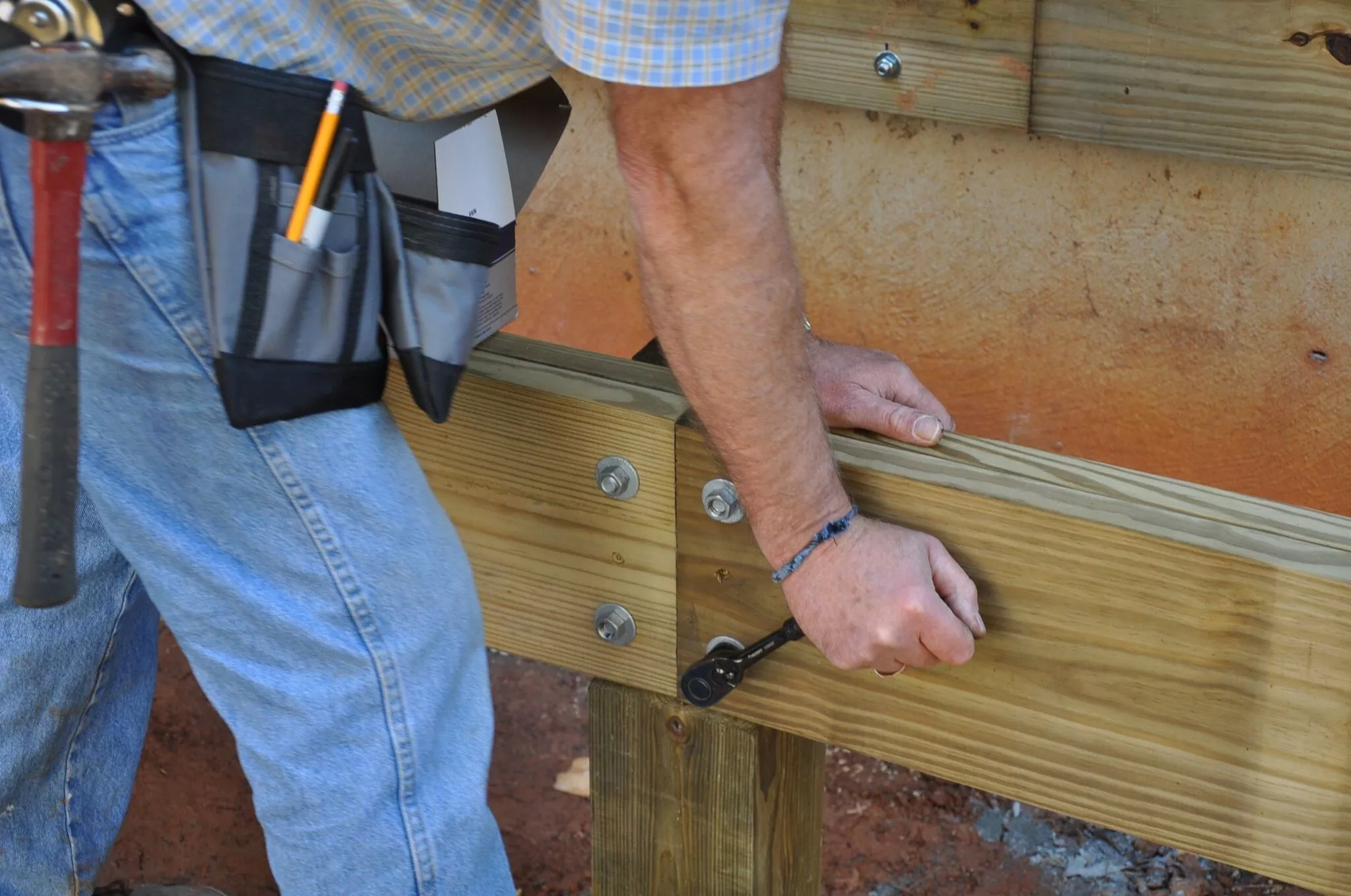 Splicing Deck Beam Over a Support Post Splicing Deck Beam Over a Support Post