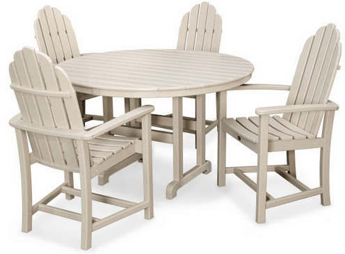 Yacht Club Highback 5-Piece Farmhouse Trestle Dining Set