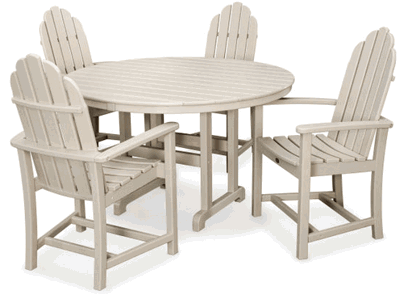 Yacht Club Highback 5-Piece Farmhouse Trestle Dining Set