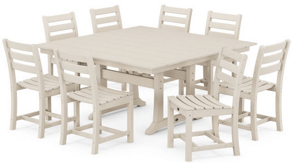 Monterey Bay 9-Piece Farmhouse Trestle Dining Set