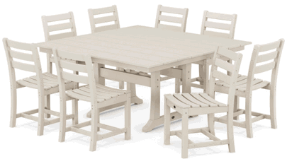 Monterey Bay 9-Piece Farmhouse Trestle Dining Set