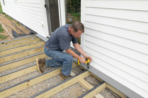 Installing The Initial Board On A Ground Level Deck