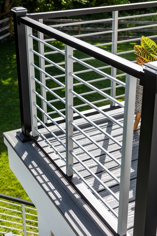 Metail railing on a patio