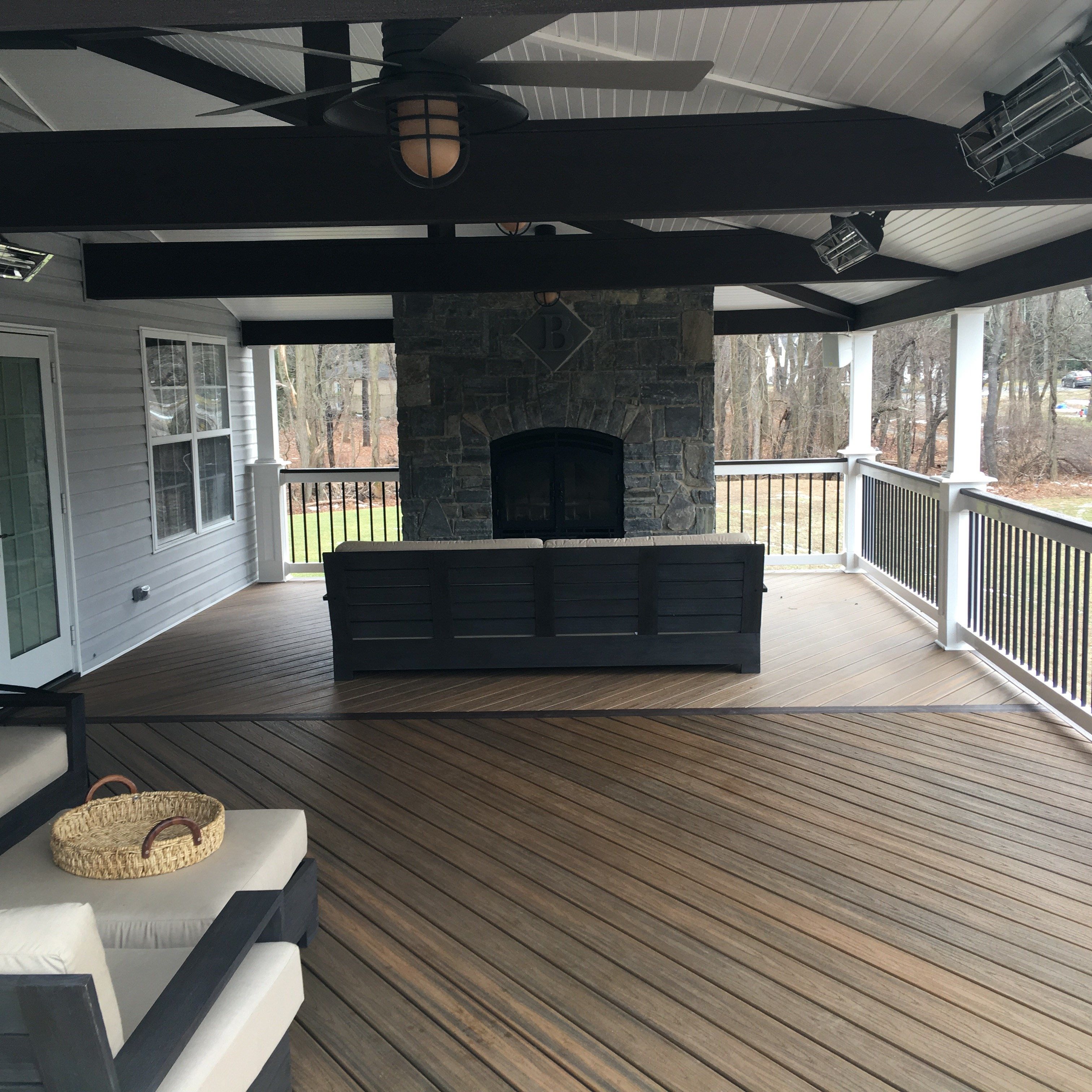Gallery | Custom Roofed deck with Fireplace in Millstone nj - Picture ...