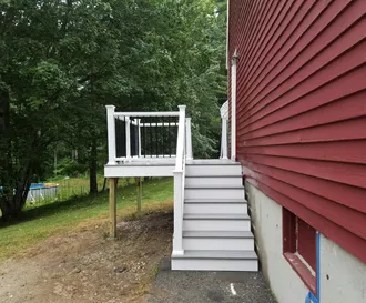 8x8 Composite Deck, Double Stairway