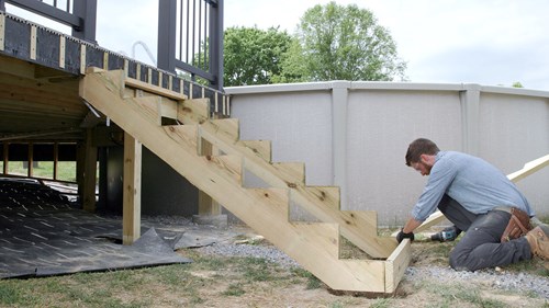 Install Pool Deck Stairs