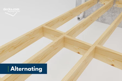 Deck Joist Alternating Blocking Arrangement Stability