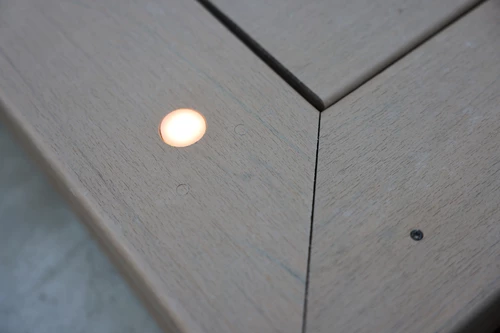 Deck Board Close Up Recessed Lighting