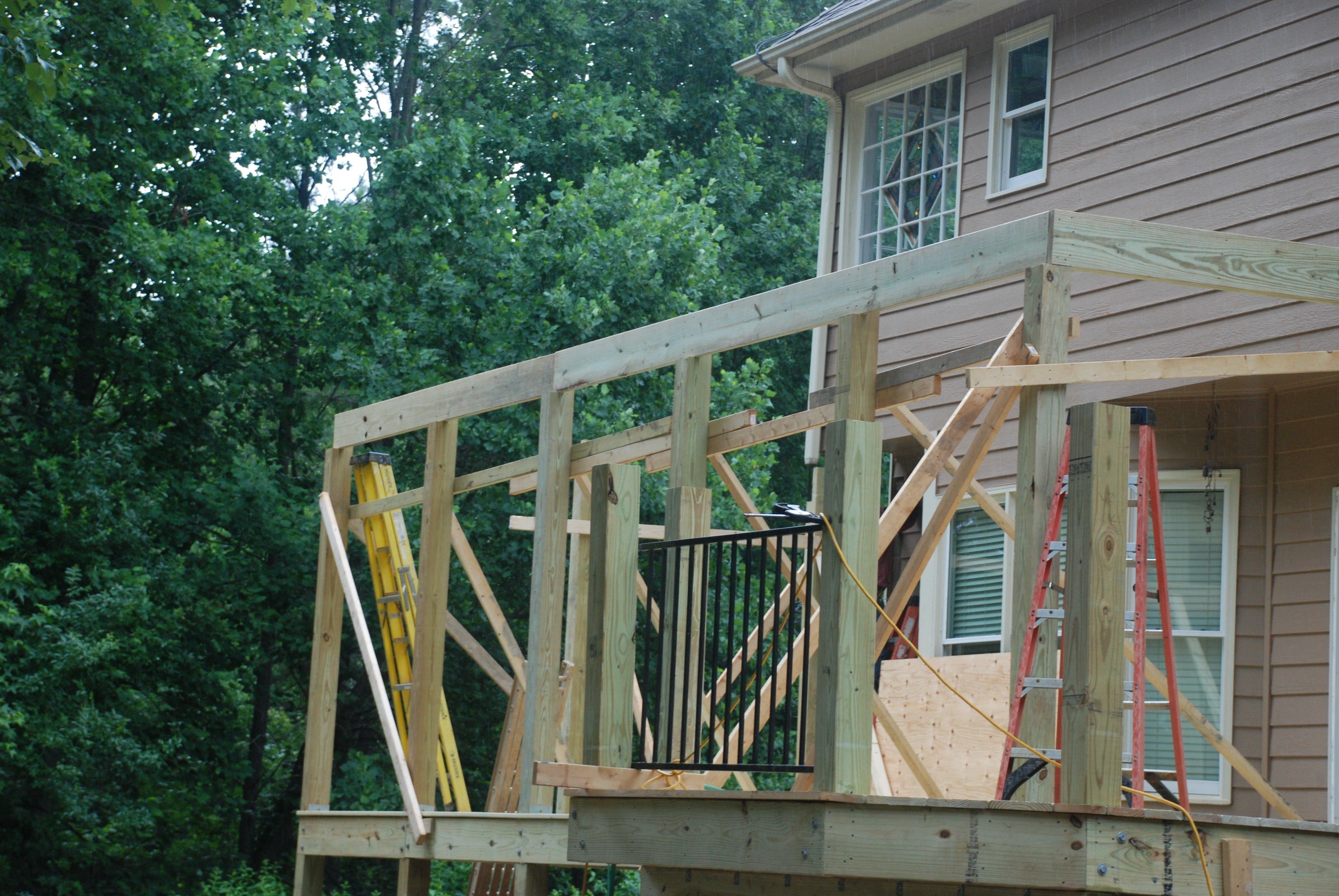 building a shed roof over a deck decks.com by trex