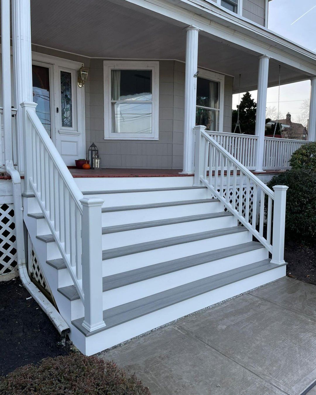 House Front Porch Showing The Railing.