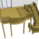 High Elevation Deck Plan with Curved Bay | Decks.com