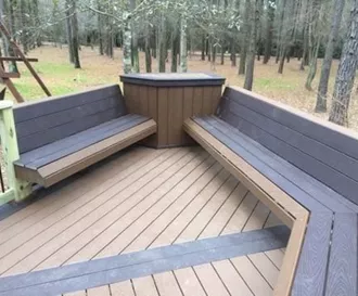 Free Standing Composit Deck In The Woods