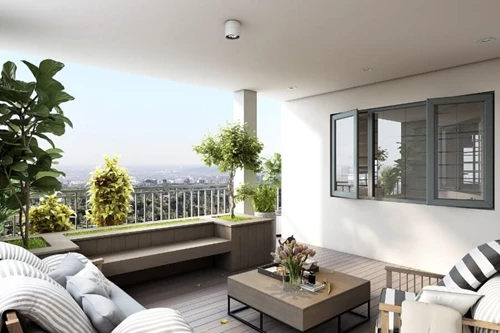 Patio With Strategically Placed Plants For Alternative Balcony Privacy Options