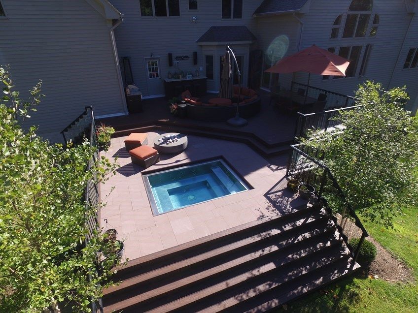 Access to Recessed Hot Tub Decks by Trex