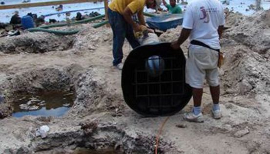 Water in holes